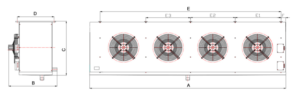 Diagram for DL series of cold room air cooler